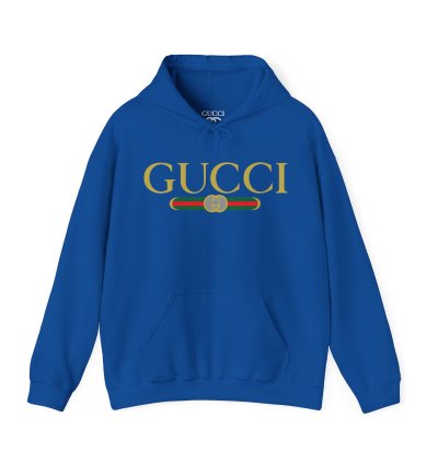 Gucci Gg Logo Blue Hoodie - Size Usa