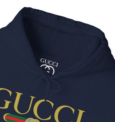 Gucci Gg Logo Navy Hoodie - Size Usa