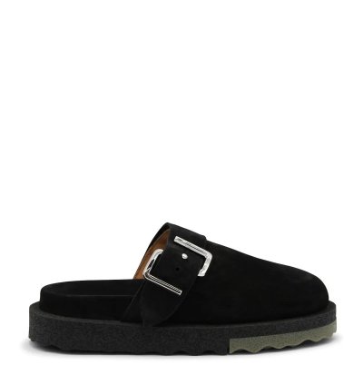 O1gr1nt1124 Suede Spongesole Clogs In Black