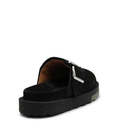 O1gr1nt1124 Suede Spongesole Clogs In Black