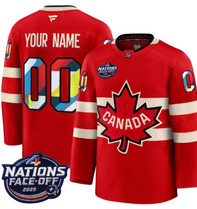 Custom Canada Jersey 4 Nations Face-off 2025 Premium V2 All Stitched Red