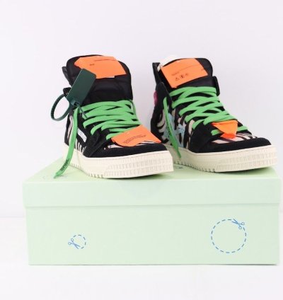 O1rshd1 3 0 Off Court Leather Sneakers In Zebra Black
