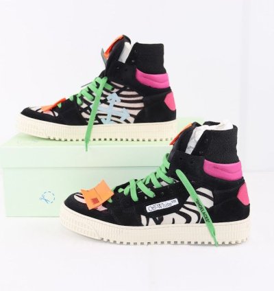 O1rshd1 3 0 Off Court Leather Sneakers In Zebra Black
