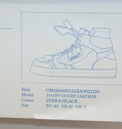 O1rshd1 3 0 Off Court Leather Sneakers In Zebra Black