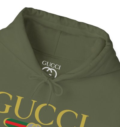 Gucci Gg Logo Military Green Hoodie - Size Usa