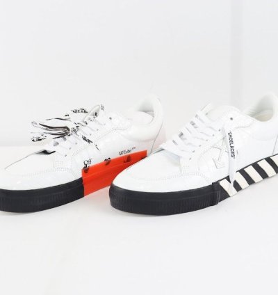 O1rshd1 Low Vulcanized Croco Leather Sneaker In White