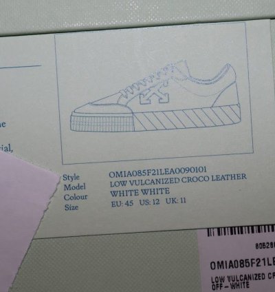 O1rshd1 Low Vulcanized Croco Leather Sneaker In White