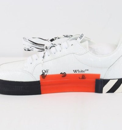 O1rshd1 Low Vulcanized Croco Leather Sneaker In White