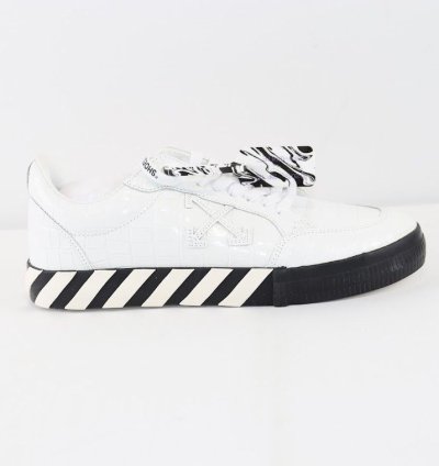 O1rshd1 Low Vulcanized Croco Leather Sneaker In White