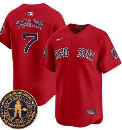 Masataka Yoshida Jersey 7 Boston Red Sox Freedom Trail Patch Vapor Premier Limited Stitched Red