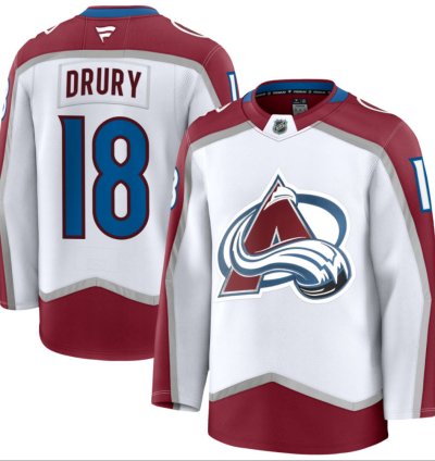Mens Jack Drury Jersey 18 Colorado Avalanche All Stitched White