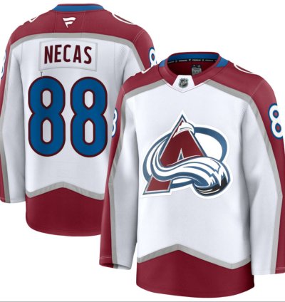 Mens Martin Necas Jersey 88 Colorado Avalanche All Stitched White