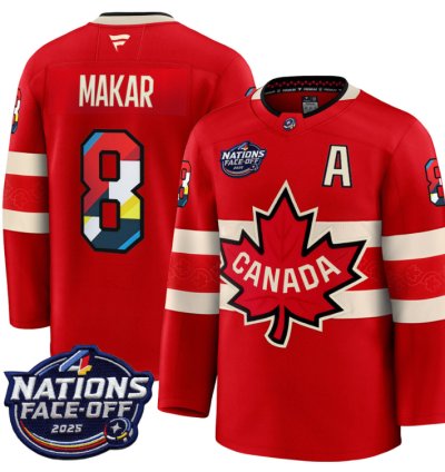 Mens Cale Makar Jersey 8 Canada 4 Nations Face-off 2025 V2 Stitched Red