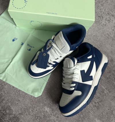 Of White Out Of Office Dark Blue White Low Sneakers
