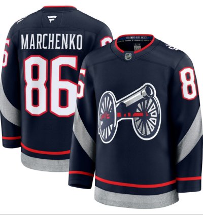 Mens Kirill Marchenko Jersey 86 Columbus Blue Jackets 2025 Stadium Series