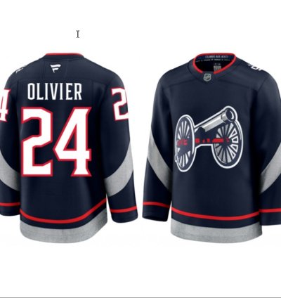 Mens Mathieu Olivier Jersey 24 Columbus Blue Jackets 2025 Stadium Series