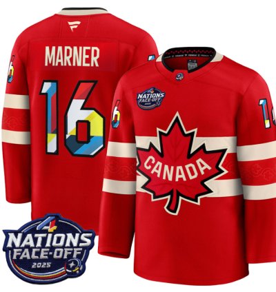 Mens Mitch Marner Jersey 16 Canada 4 Nations Face-off 2025 V2 Stitched Red
