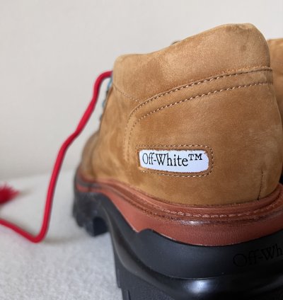 Off White Chunky Ridged Sole Low Top Boots In Brown