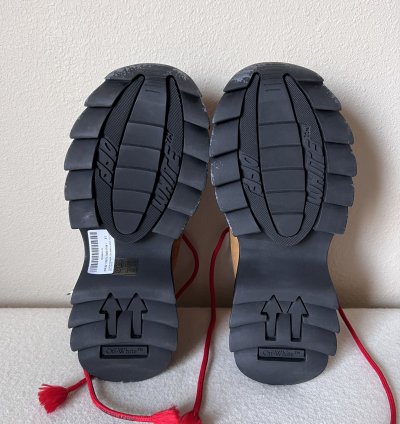 Off White Chunky Ridged Sole Low Top Boots In Brown
