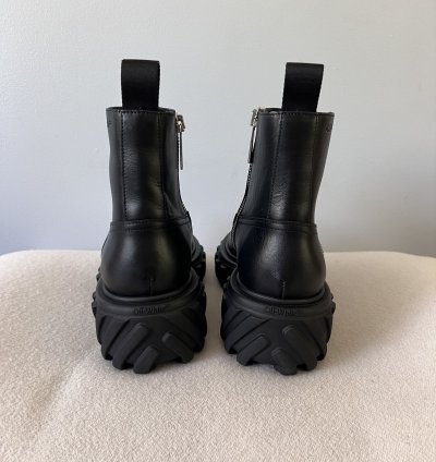 Off White Exploration Motor Ankle Boots In Black
