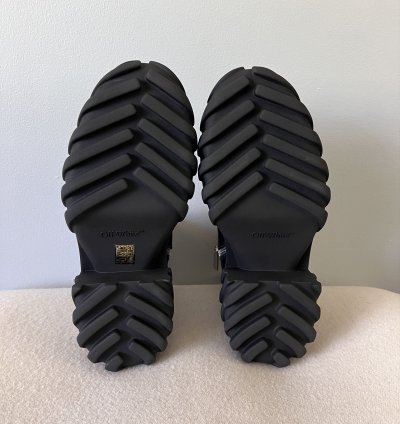 Off White Exploration Motor Ankle Boots In Black