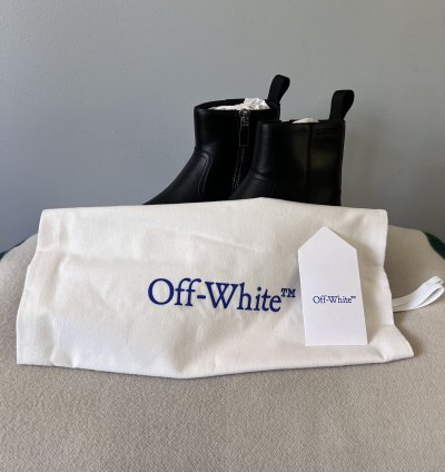 Off White Exploration Motor Ankle Boots In Black