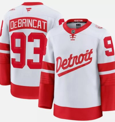 Mens Alex Debrincat Jersey 93 Detroit Red Wings White 2025 Stadium Stitched