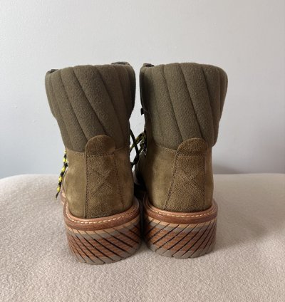Off White Gstaad Suede Lace Up Boots In Sand Green