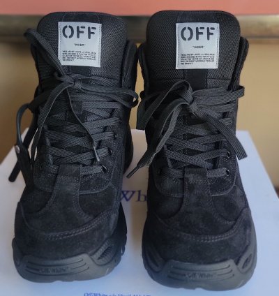 Off White High Top Hiker Boots Black