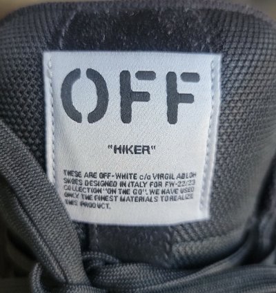 Off White High Top Hiker Boots Black