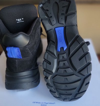 Off White High Top Hiker Boots Black