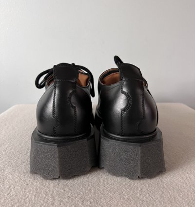 Off White Leather Sponge Derby In Black