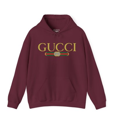 Gucci Gg Logo Maroon Hoodie - Size Usa