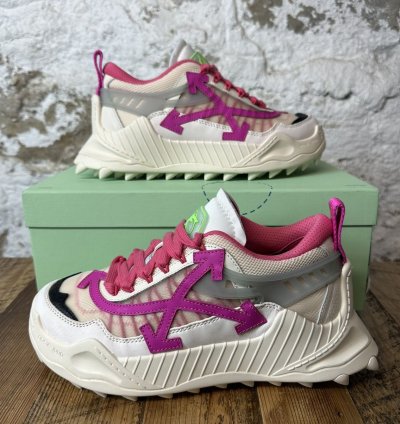 Off White Odsy-1000 Pink White Low Top Sneaker Size 6 5 New