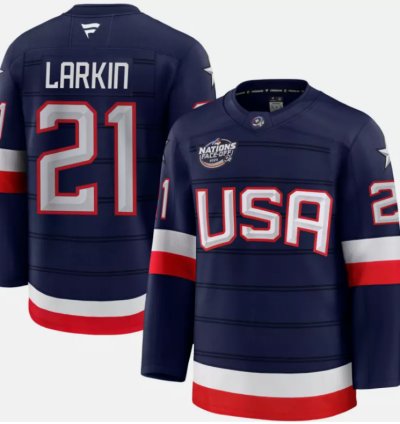 Mens Dylan Larkinjersey 21 Usa Navy 2025 4 Nations Face-off Stitched