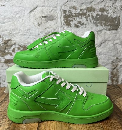 Off White Out Of Office Green Spellout Sneaker Size 11 New