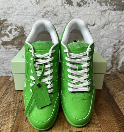 Off White Out Of Office Green Spellout Sneaker Size 11 New