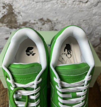 Off White Out Of Office Green Spellout Sneaker Size 11 New