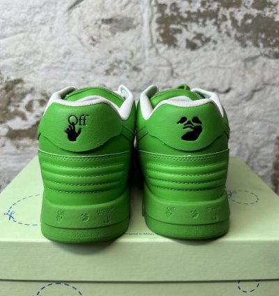 Off White Out Of Office Green Spellout Sneaker Size 11 New