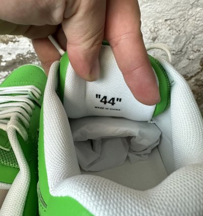 Off White Out Of Office Green Spellout Sneaker Size 11 New