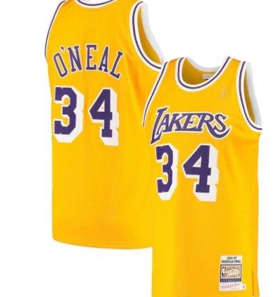 Shaquille Oneal Los Angeles Lakers 199697 Hardwood Classics Authentic Jersey - Gold