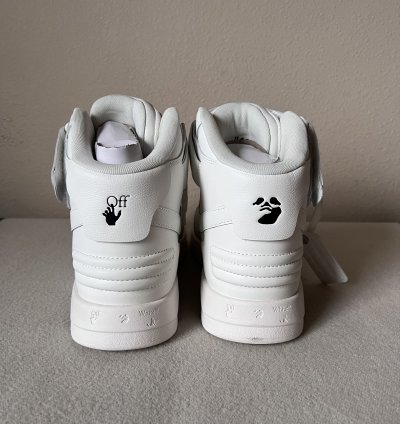 Off White Out Of Office Mid Top In White Leather