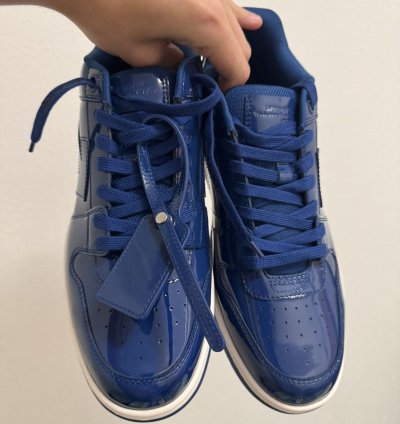 Off White Out Of Office Patent Leath Blue