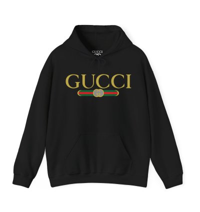 Gucci Gg Logo Black Hoodie - Size Usa