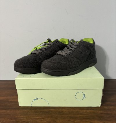 Off White Out Of Office Sneakers Black Wool Green