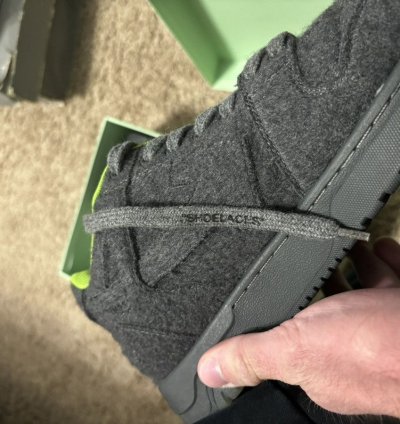 Off White Out Of Office Sneakers Black Wool Green