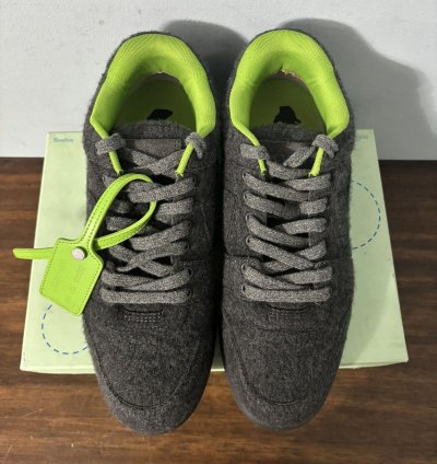 Off White Out Of Office Sneakers Black Wool Green