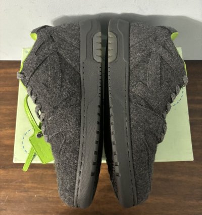 Off White Out Of Office Sneakers Black Wool Green