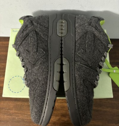 Off White Out Of Office Sneakers Black Wool Green