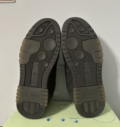 Off White Out Of Office Sneakers Black Wool Green